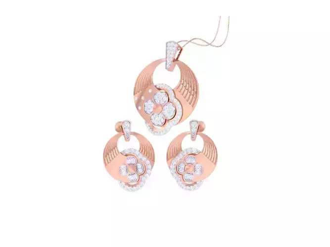 Earring Pendant Set 3dm STL OBJ FBX Renders Details