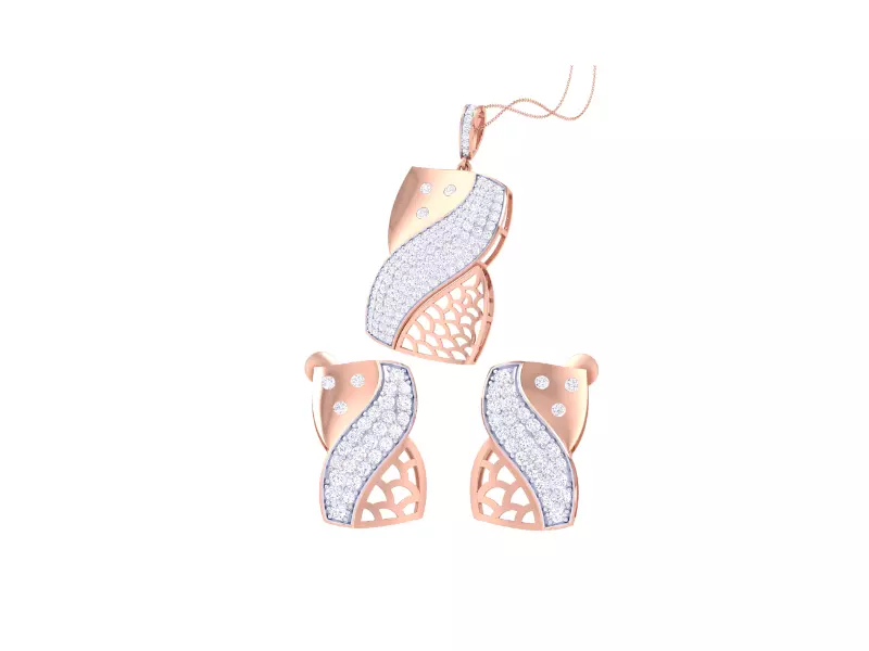 Earring Pendant Set 3dm STL OBJ FBX Renders Details 3D print model_0