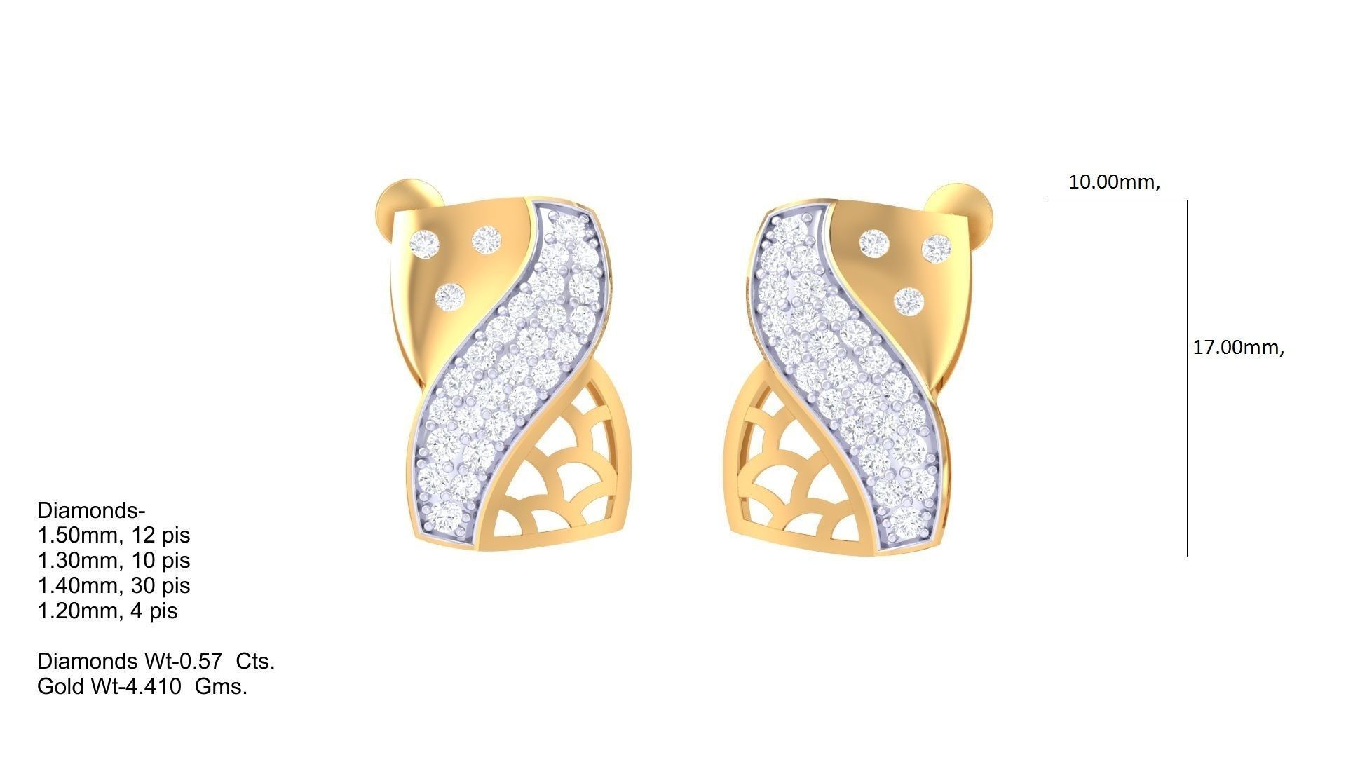 Earring Pendant Set 3dm STL OBJ FBX Renders Details 3D print model_1