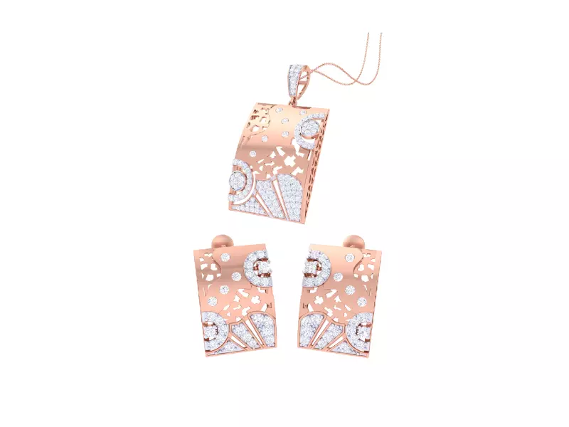 Earring Pendant Set 3dm STL OBJ FBX Renders Details 3D print model