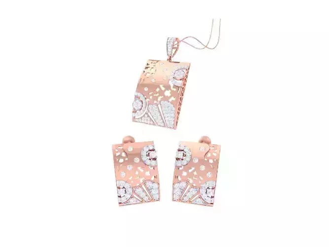 Earring Pendant Set 3dm STL OBJ FBX Renders Details