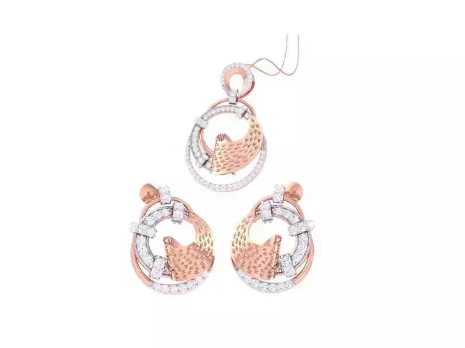 Earring Pendant Set 3dm STL OBJ FBX Renders Details 3D print model