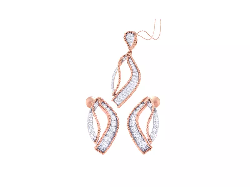 Earring Pendant Set 3dm STL OBJ FBX Renders Details 3D print model_0