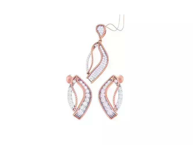 Earring Pendant Set 3dm STL OBJ FBX Renders Details 3D print model