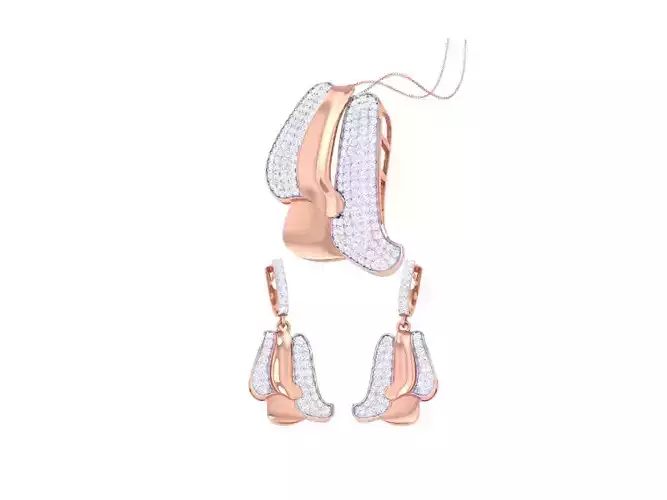 Earring Pendant Set 3dm STL OBJ FBX Renders Details 3D print model