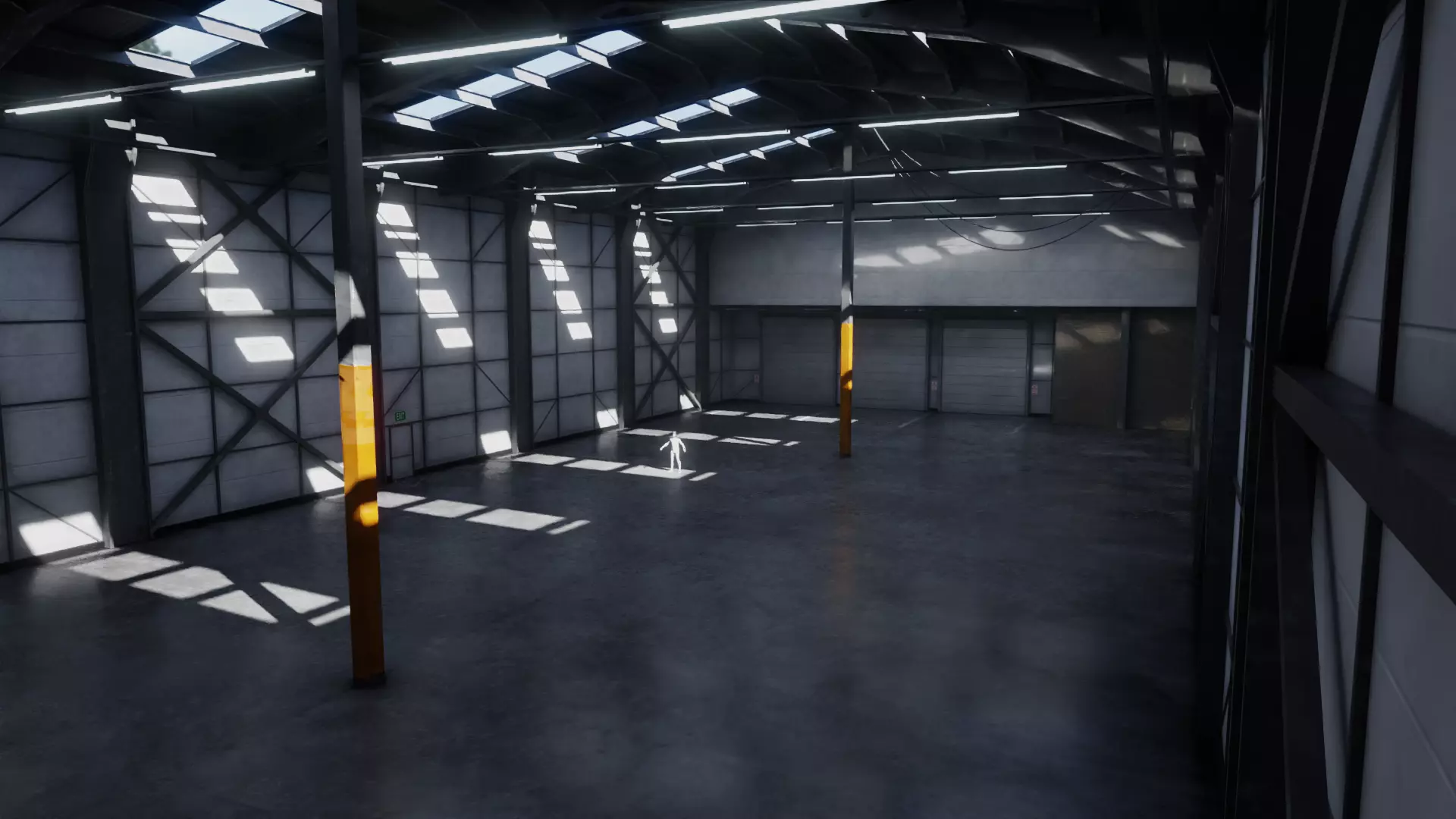 Used Empty Warehouse Interior 8K and 4K Textures Low-poly 3D model_0