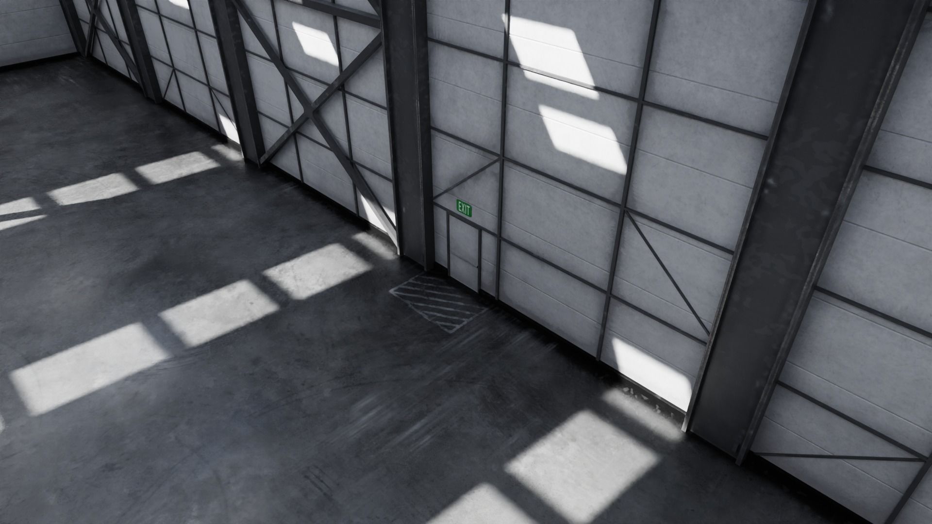 Used Empty Warehouse Interior 8K and 4K Textures Low-poly 3D model_5