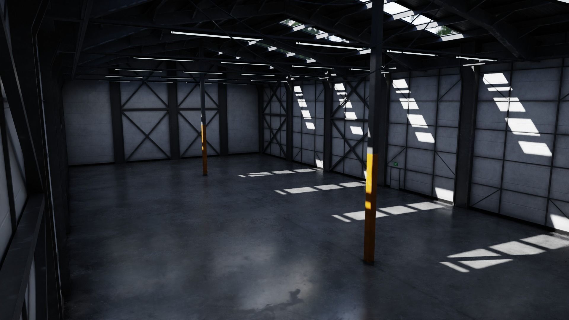 Used Empty Warehouse Interior 8K and 4K Textures Low-poly 3D model_3