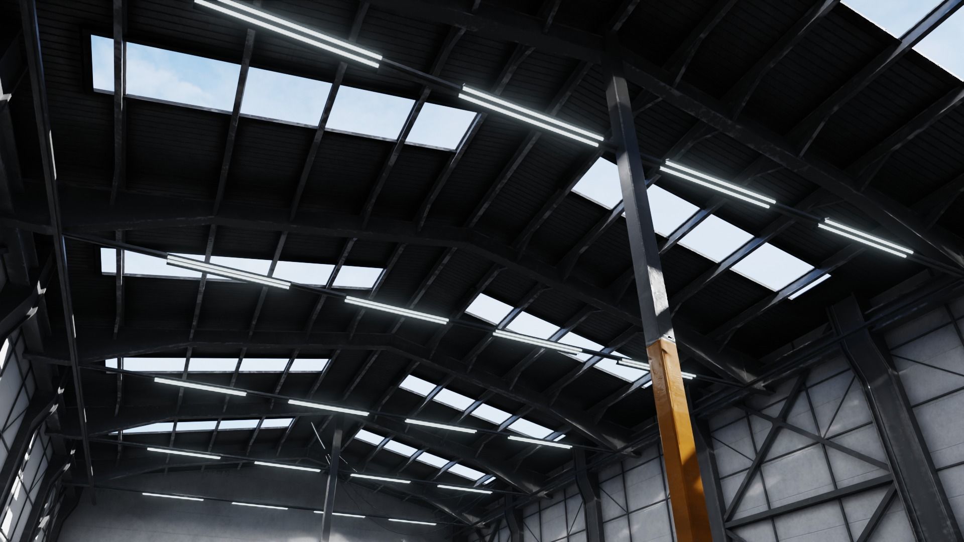 Used Empty Warehouse Interior 8K and 4K Textures Low-poly 3D model_7