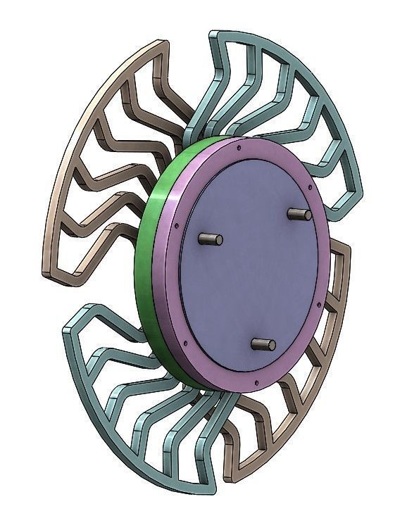 HSD1VS2-A01 Kinematics Sculpture rotating mechanism unit diy 3D print model_17