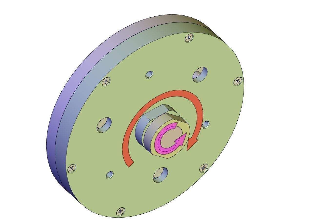 HSD1VS2-A01 Kinematics Sculpture rotating mechanism unit diy 3D print model_3
