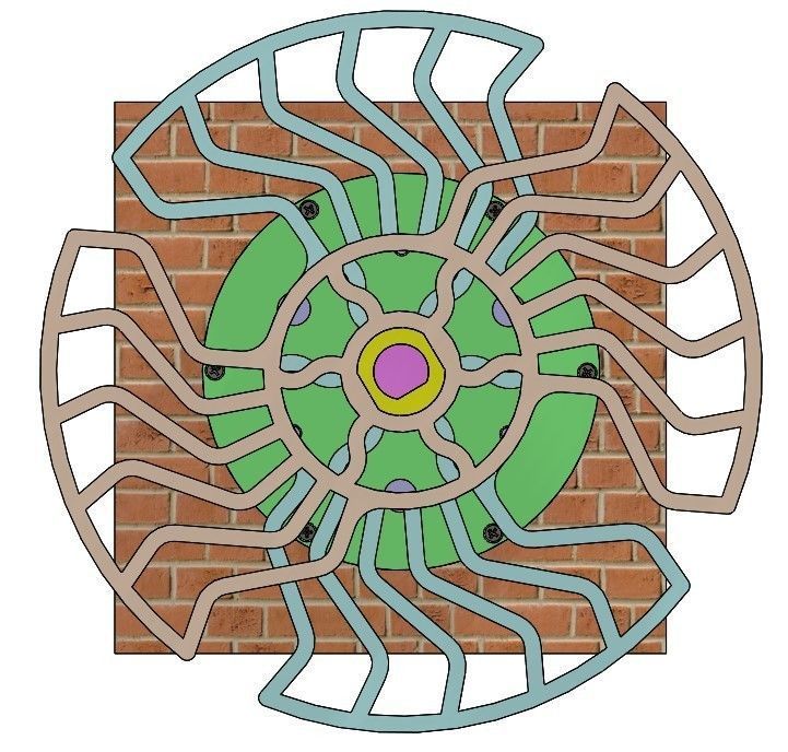 HSD1VS2-A01 Kinematics Sculpture rotating mechanism unit diy 3D print model_19