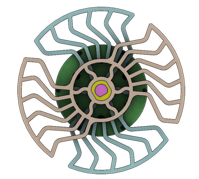 HSD1VS2-A01 Kinematics Sculpture rotating mechanism unit diy 3D print model_15