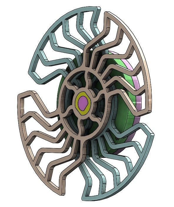 HSD1VS2-A01 Kinematics Sculpture rotating mechanism unit diy 3D print model_18