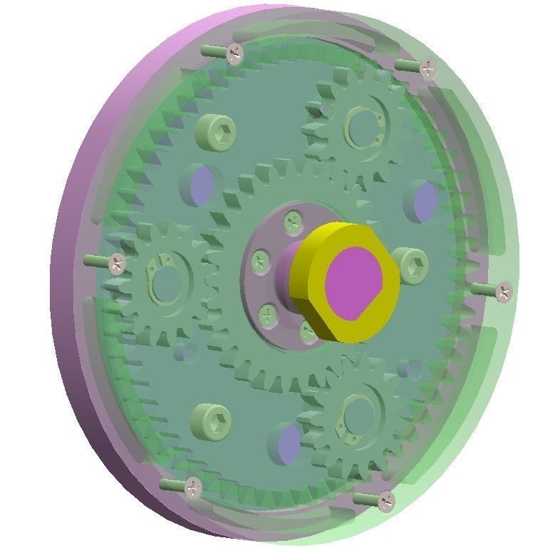 HSD1VS2-A01 Kinematics Sculpture rotating mechanism unit diy 3D print model_14