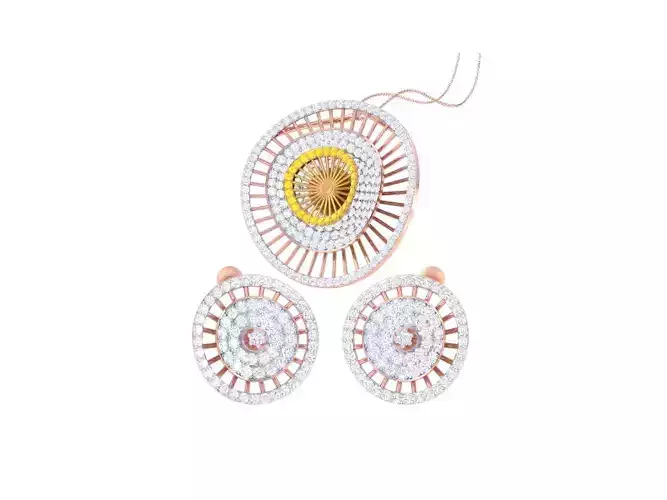 Earring Pendant Set 3dm STL OBJ FBX Renders Details 3D print model