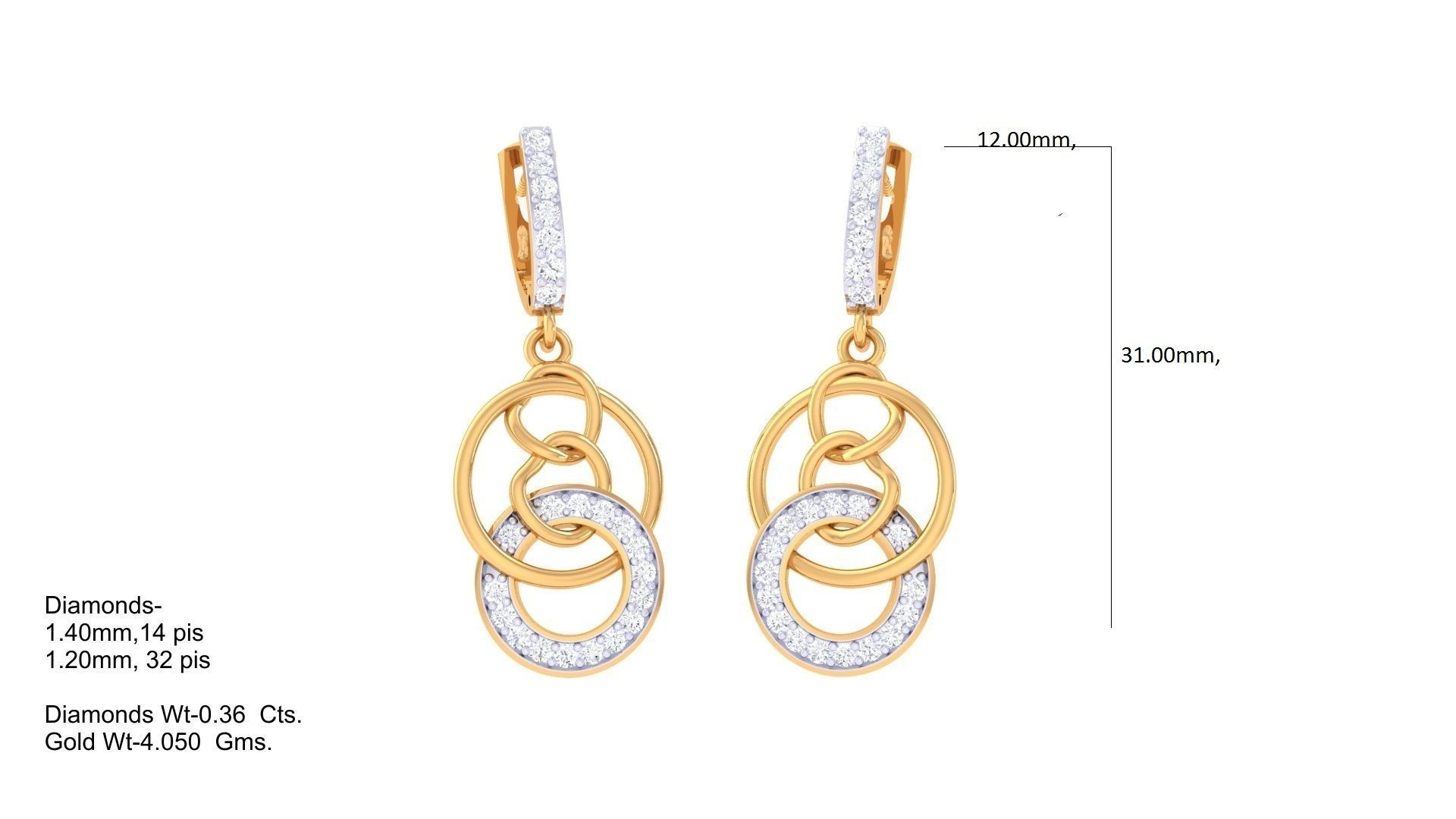 Earring Pendant Set 3dm STL OBJ FBX Renders Details 3D print model_2