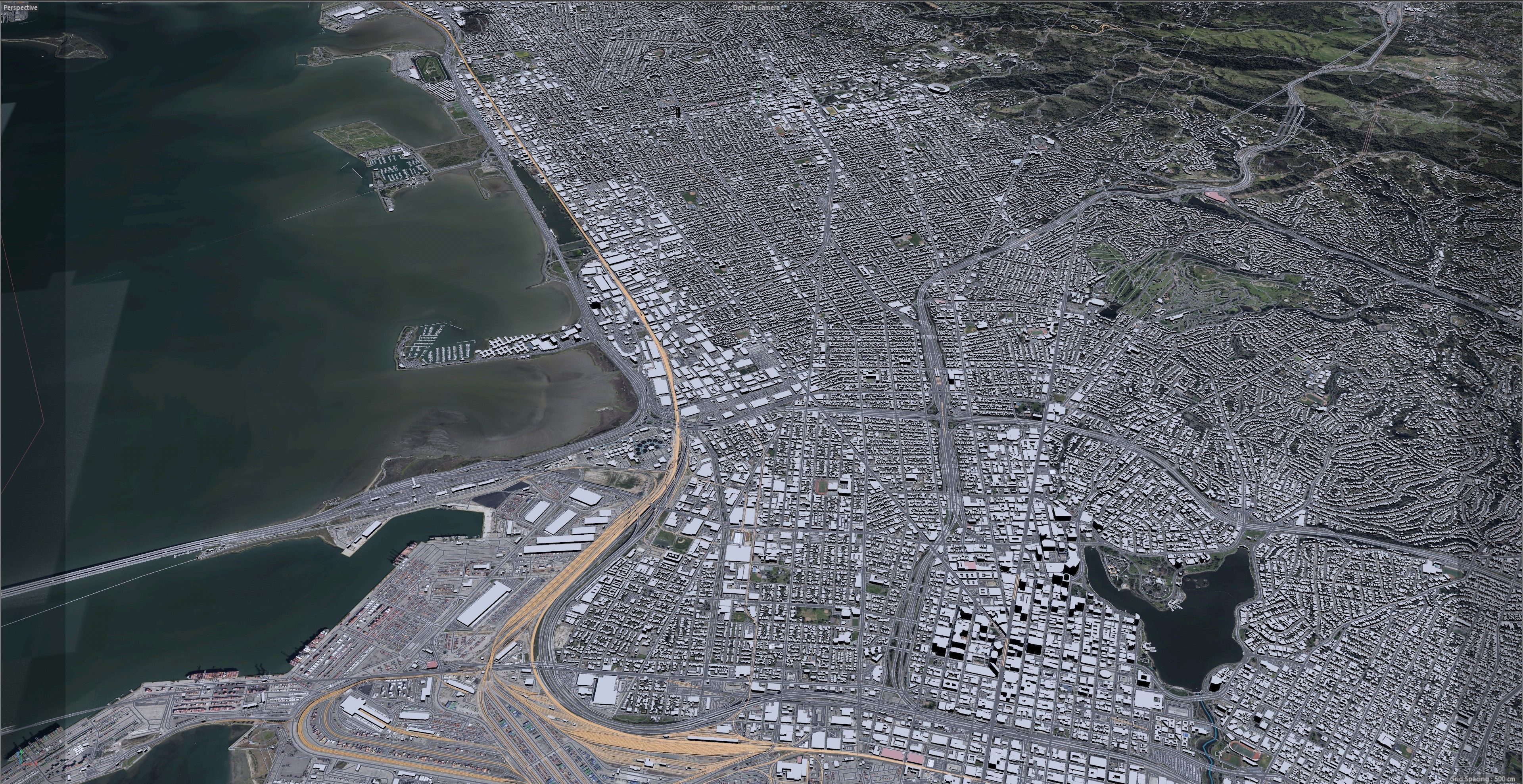 Berkeley California USA 30km Low-poly 3D model_12