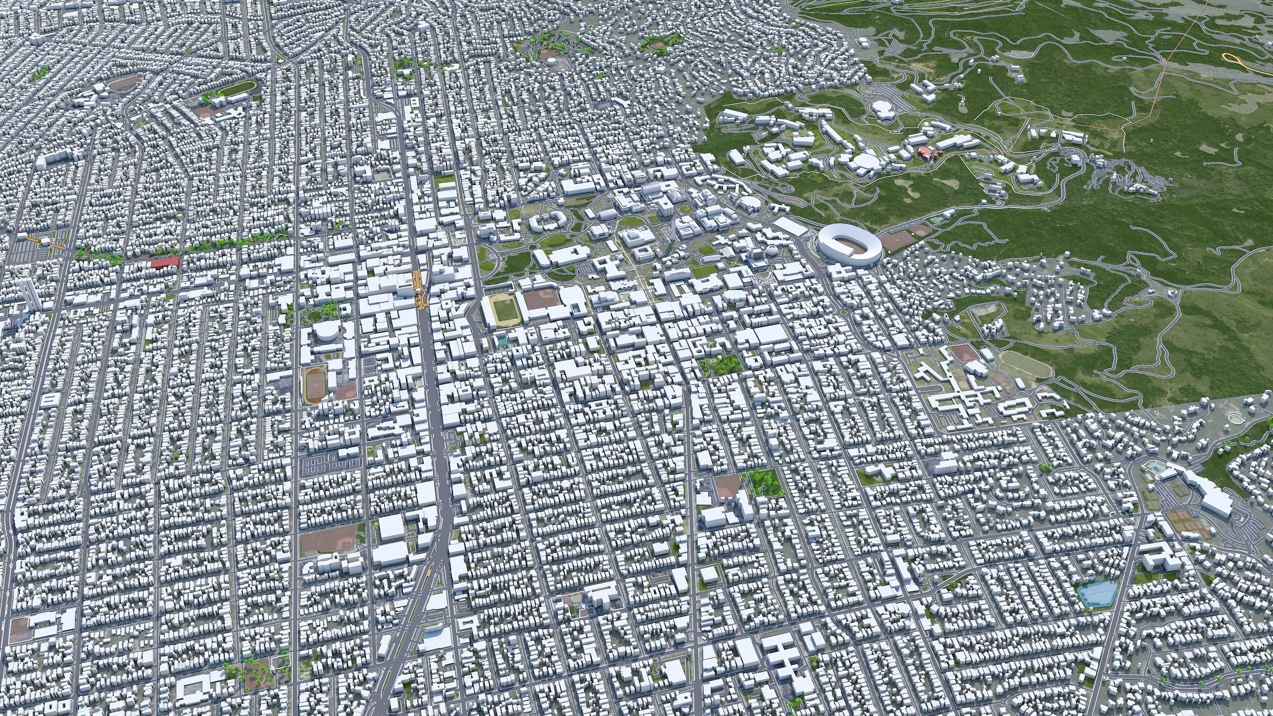 Berkeley California USA 30km Low-poly 3D model_2
