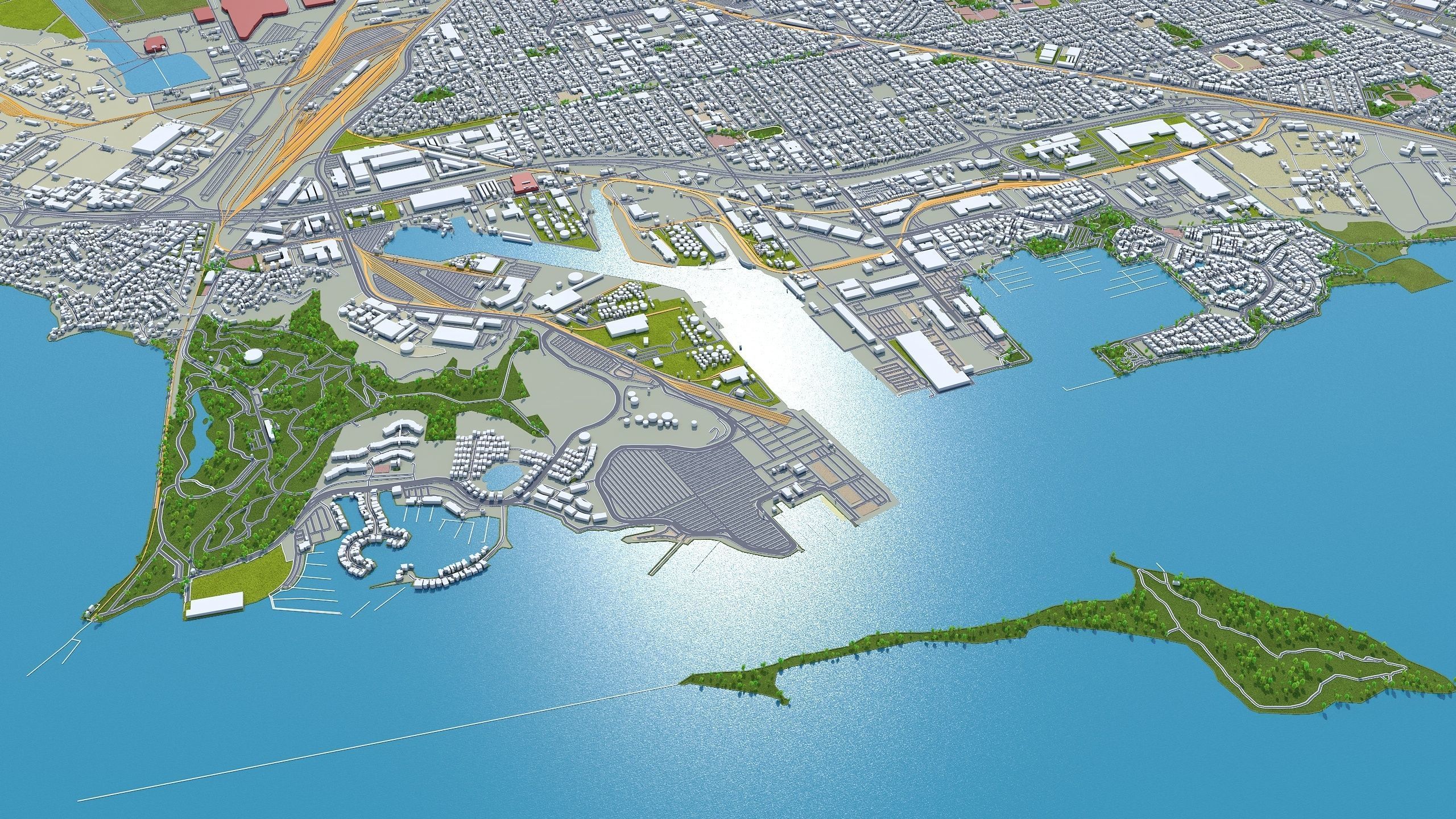 Berkeley California USA 30km Low-poly 3D model_7