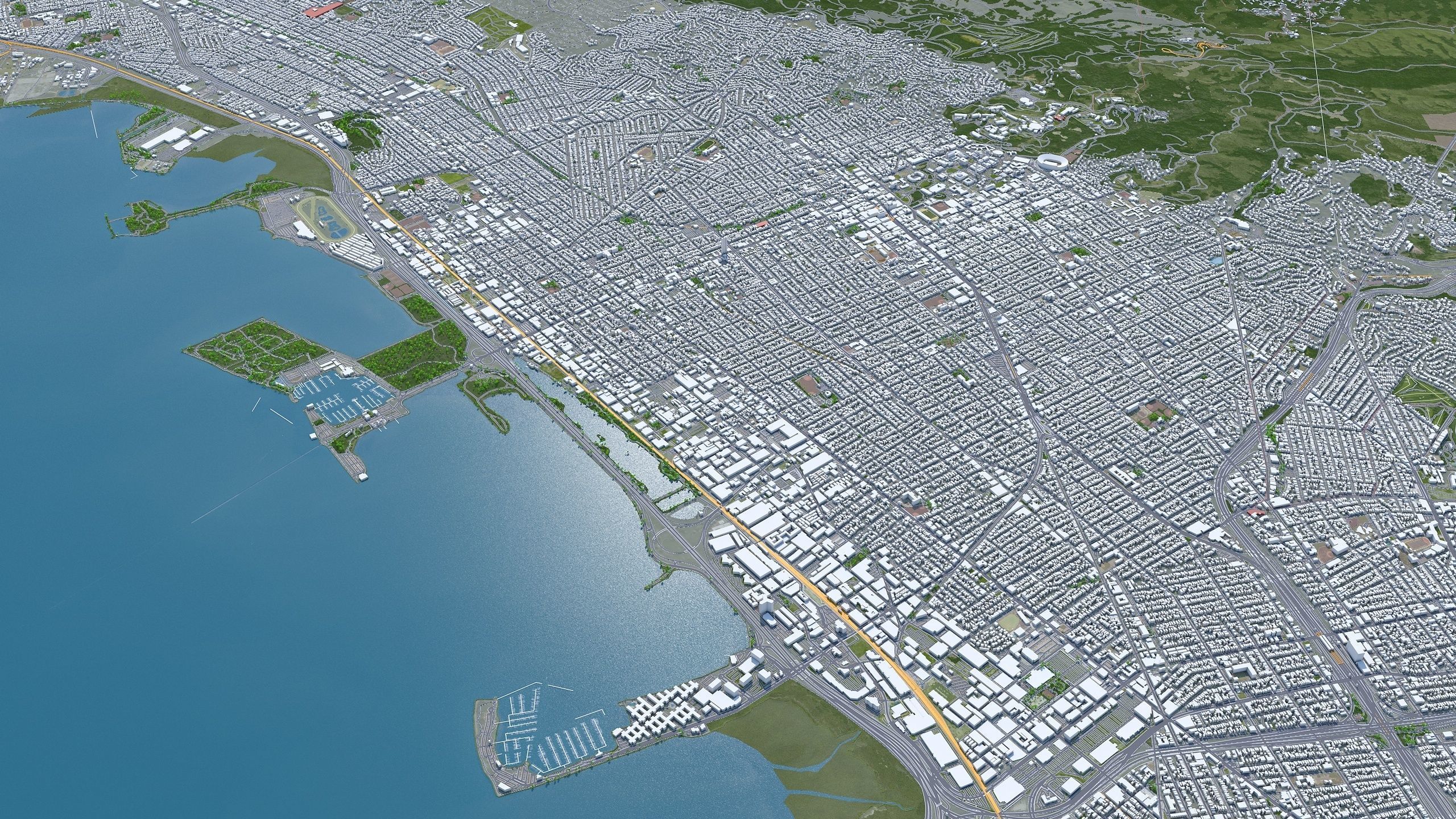 Berkeley California USA 30km Low-poly 3D model_3