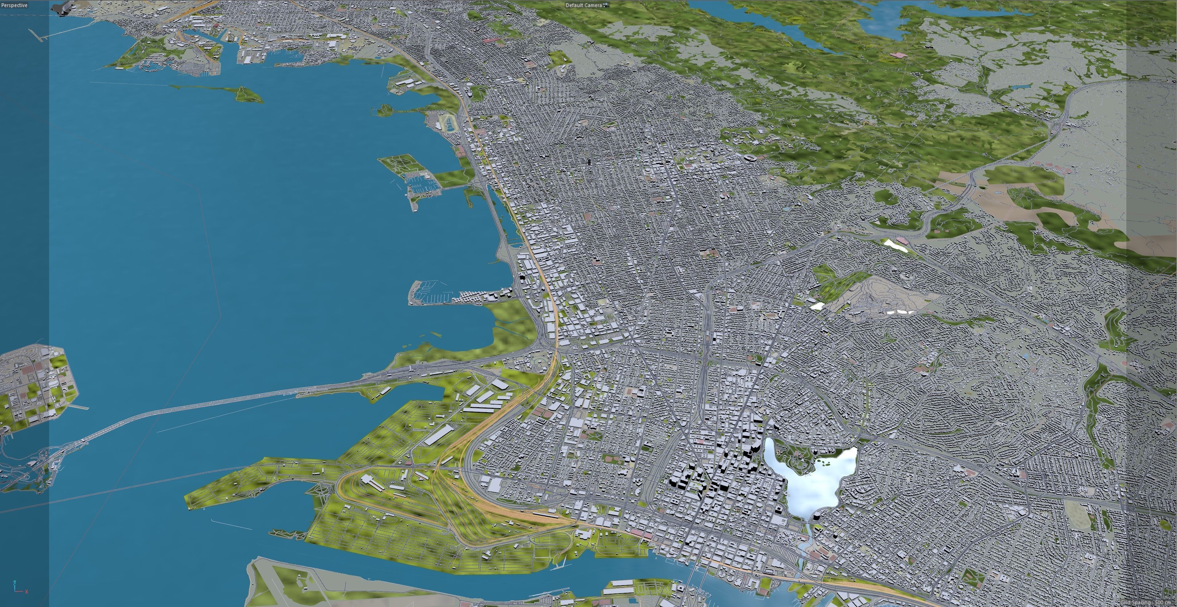 Berkeley California USA 30km Low-poly 3D model_11