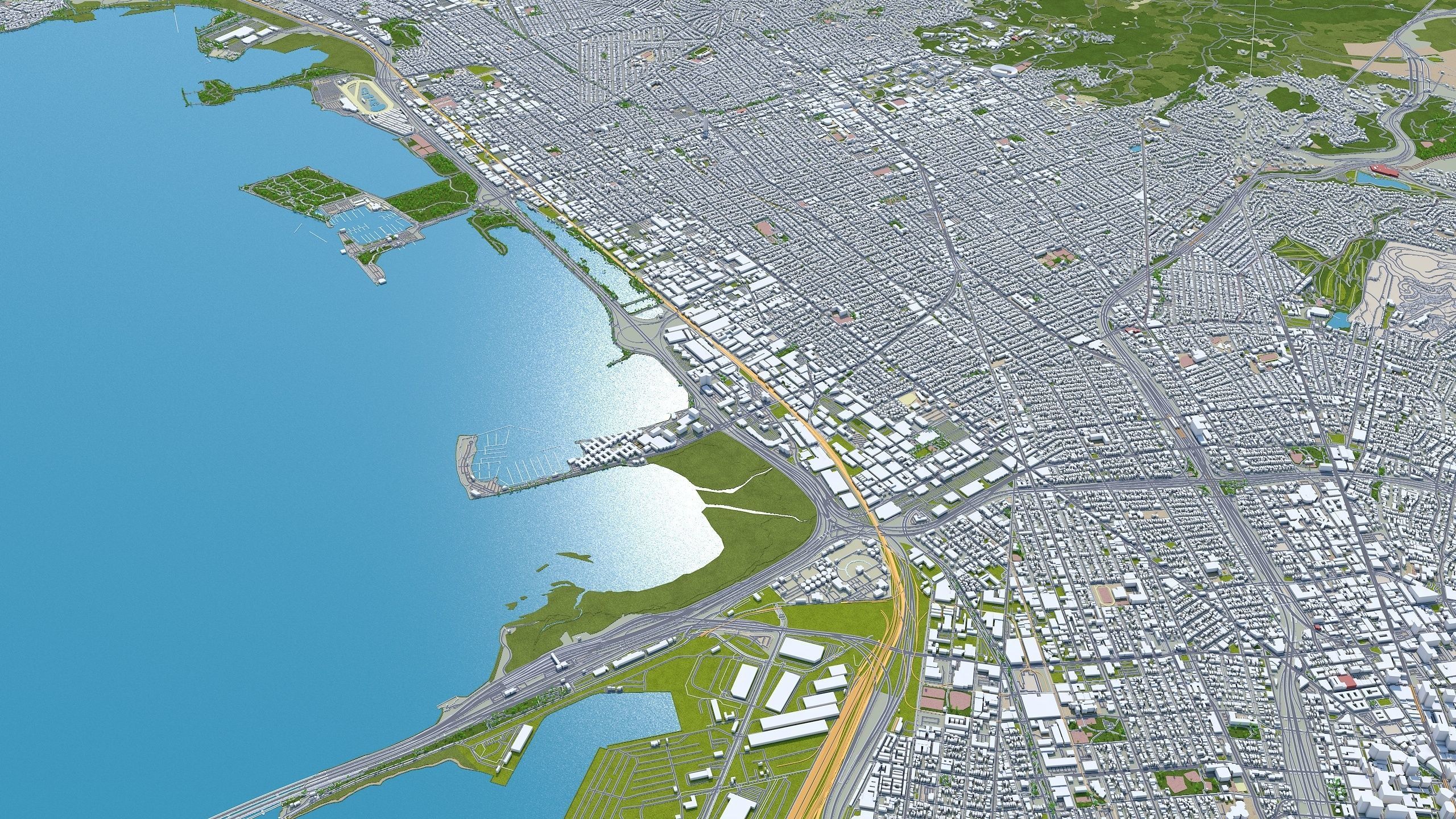Berkeley California USA 30km Low-poly 3D model_9