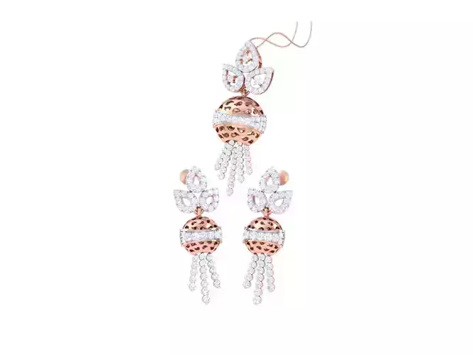 Earring Pendant Set 3dm STL OBJ FBX Renders Details 3D print model