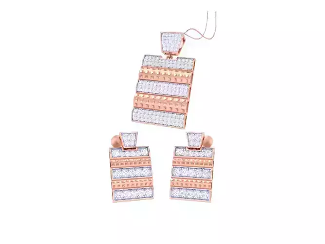 Earring Pendant Set 3dm STL OBJ FBX Renders Details 3D print model