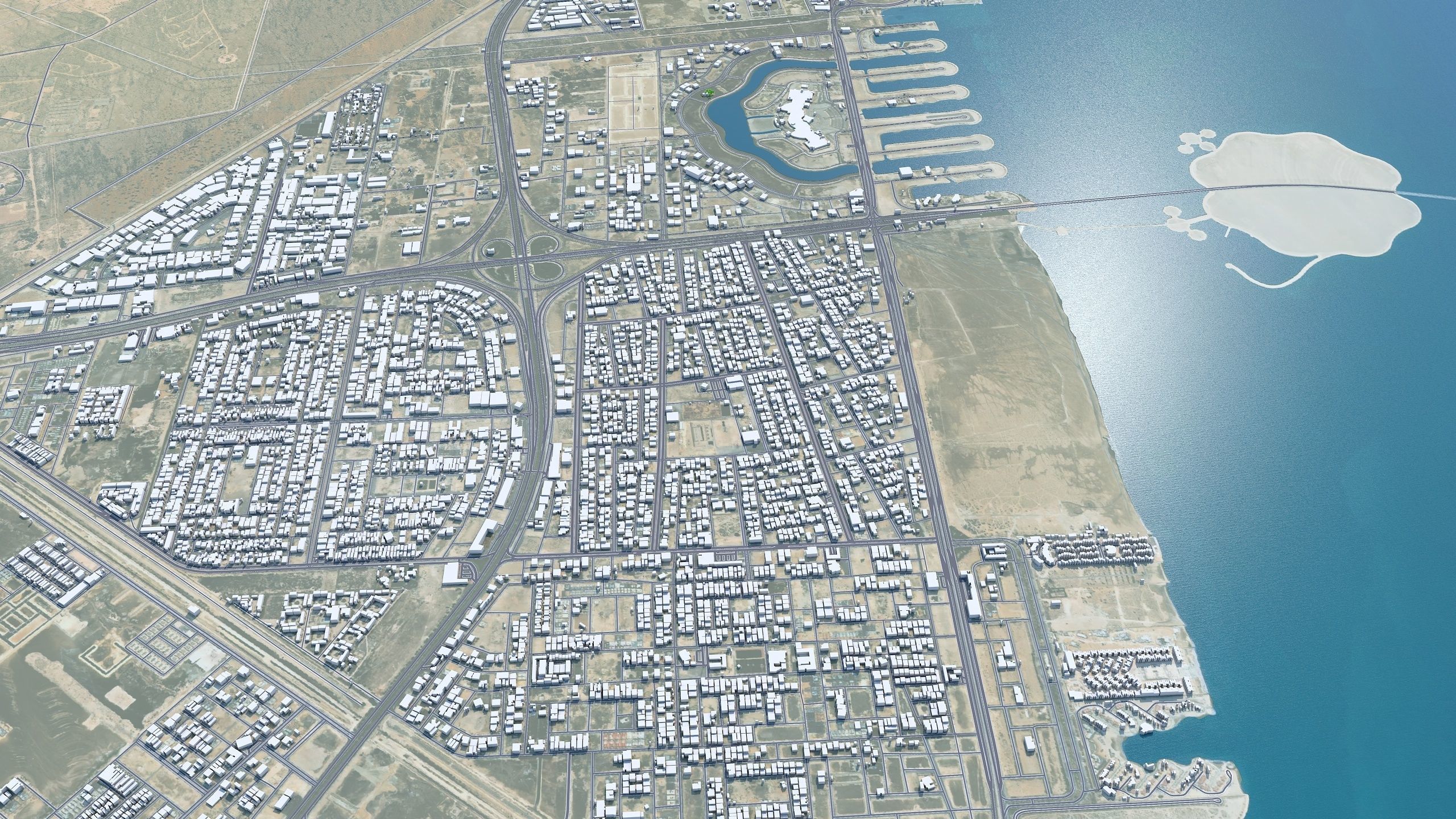 Al Khobar Saudi Arabia 50km Low-poly 3D model_4