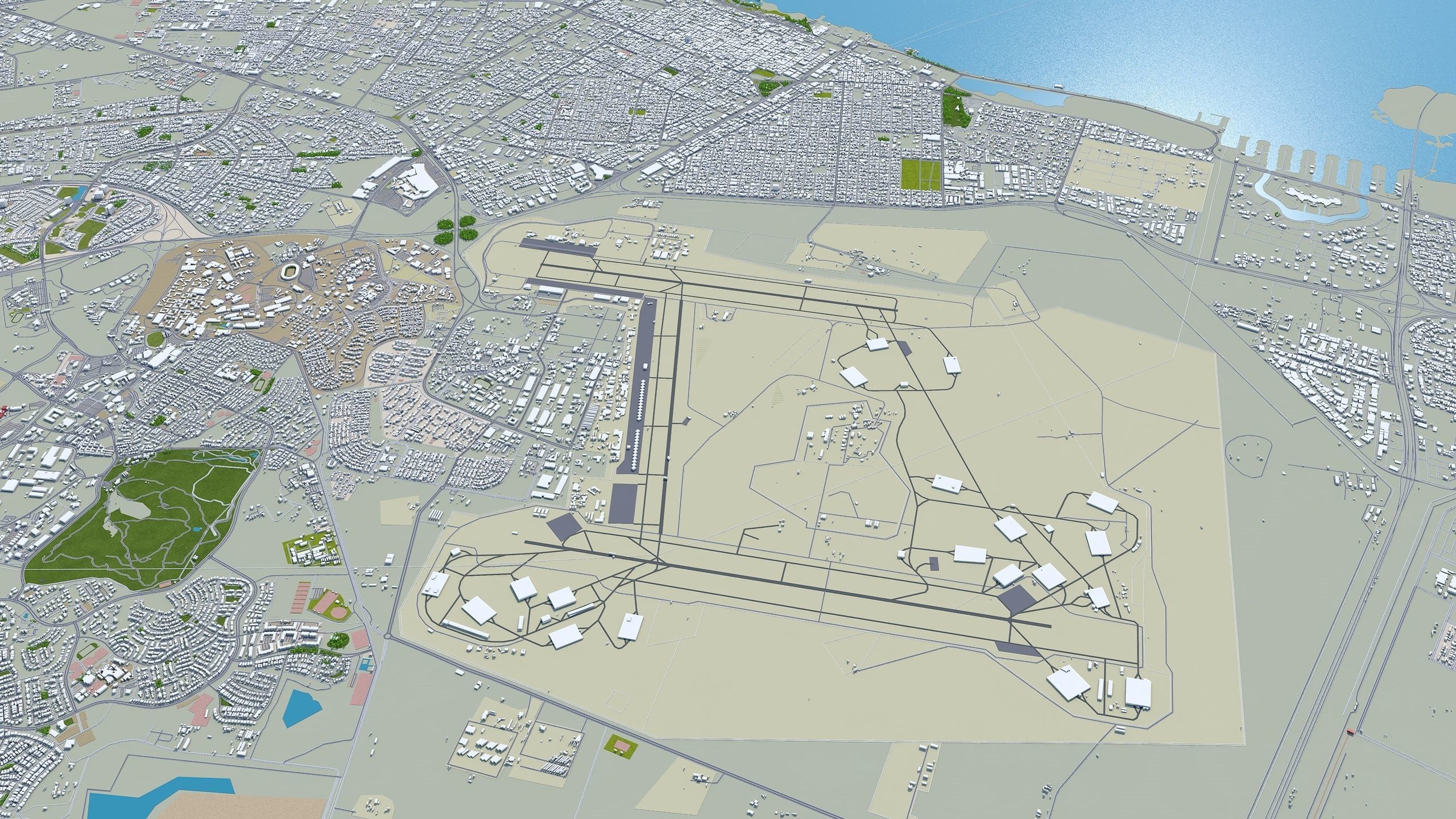 Al Khobar Saudi Arabia 50km Low-poly 3D model_7