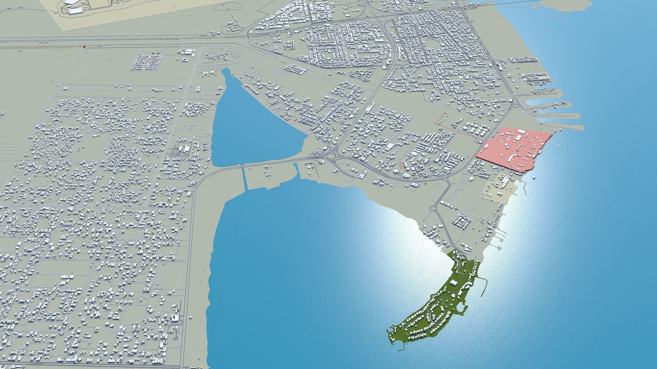 Al Khobar Saudi Arabia 50km Low-poly 3D model_8