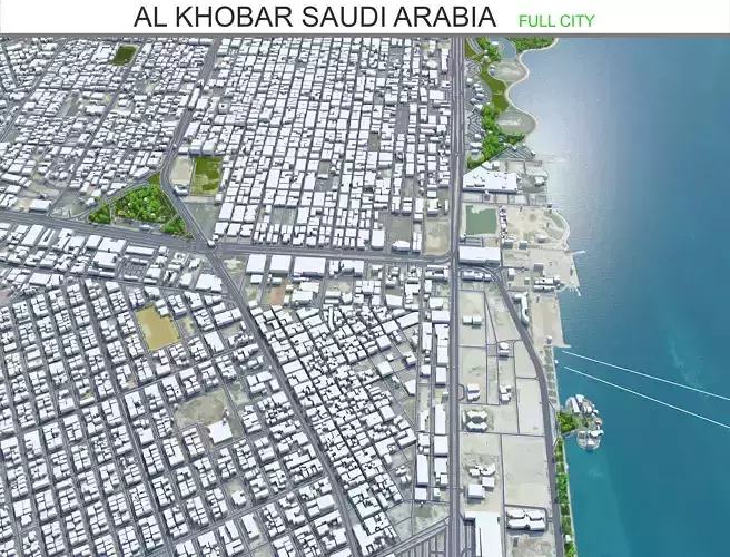 Al Khobar Saudi Arabia 50km Low-poly 3D model