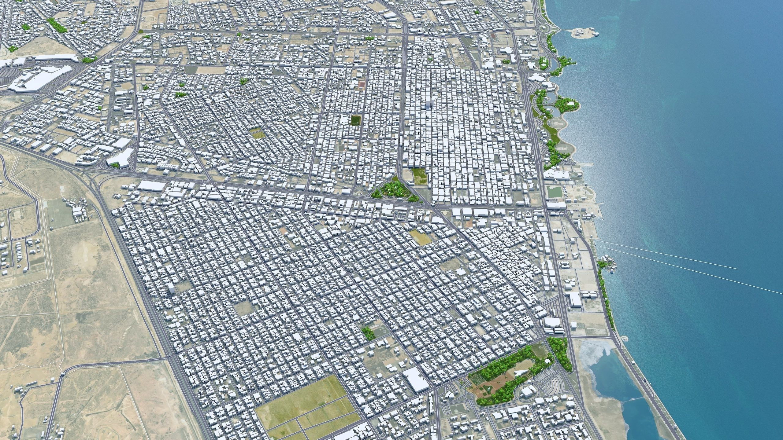Al Khobar Saudi Arabia 50km Low-poly 3D model_2