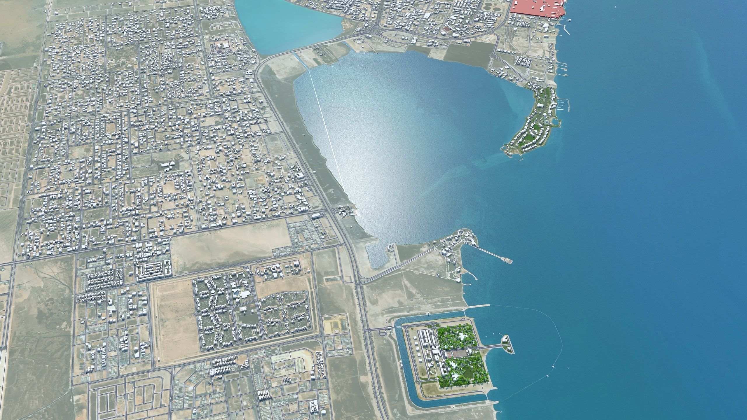 Al Khobar Saudi Arabia 50km Low-poly 3D model_5
