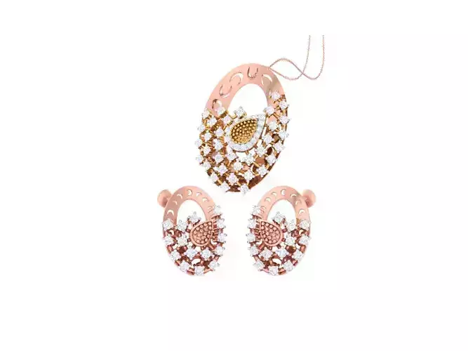 Earring Pendant Set 3dm STL OBJ FBX Renders Details 3D print model