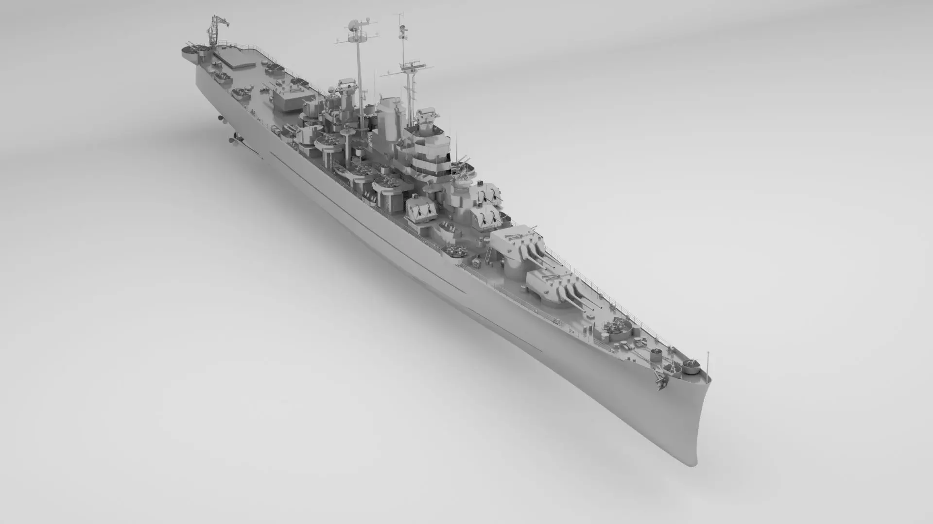 Oregon City Class Cruiser - Albany - Rochester - Northampton 3D model_0