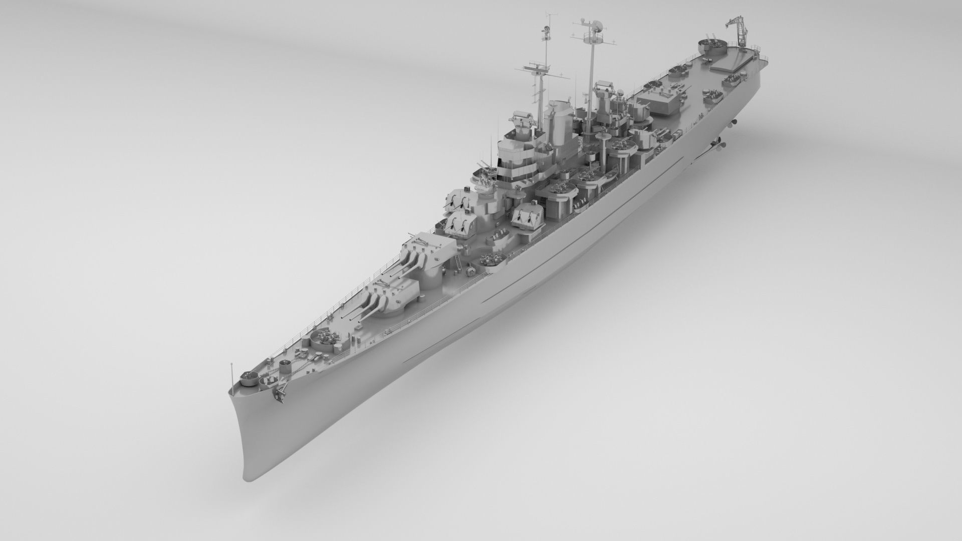 Oregon City Class Cruiser - Albany - Rochester - Northampton 3D model_1