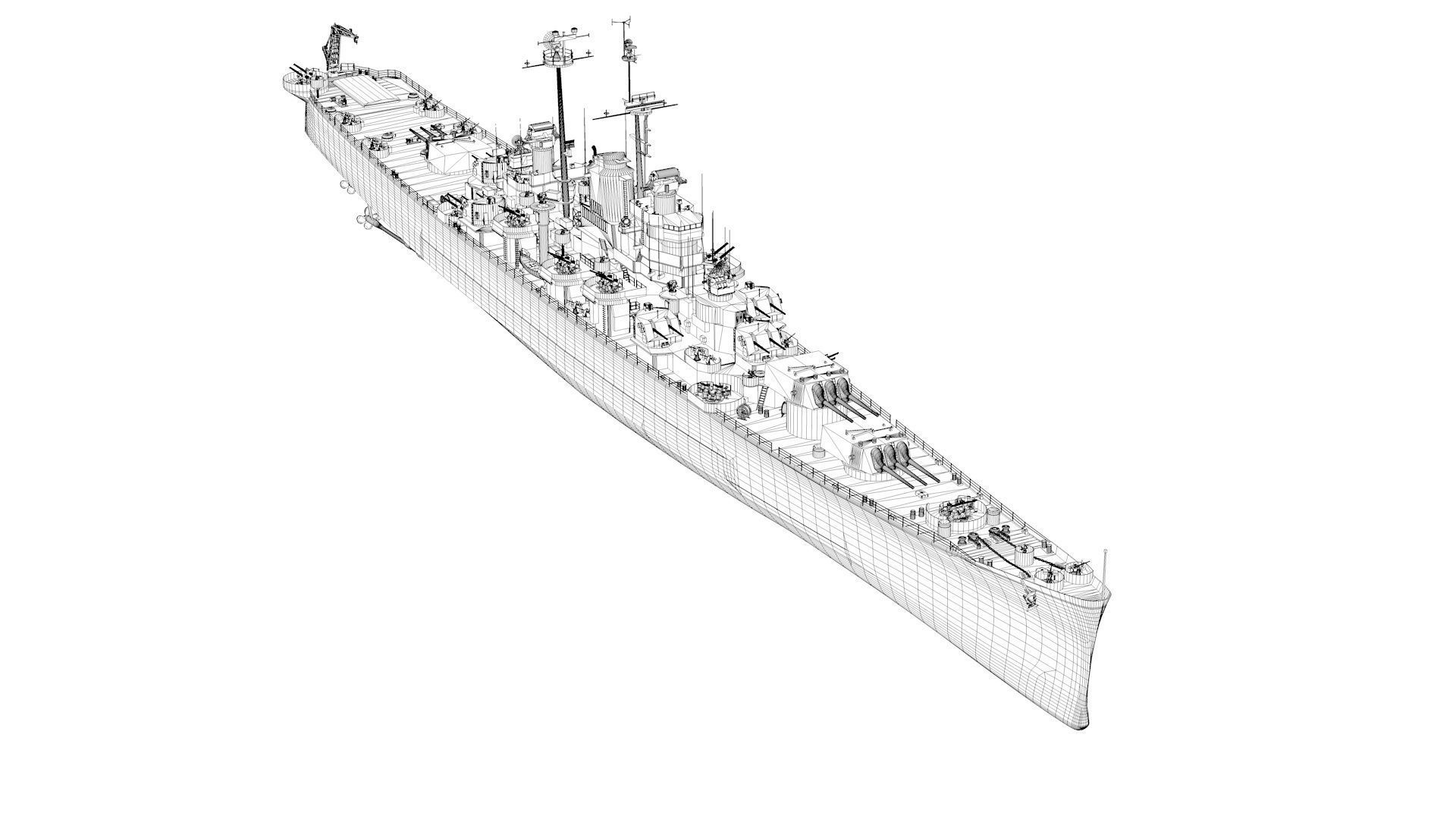 Oregon City Class Cruiser - Albany - Rochester - Northampton 3D model_12