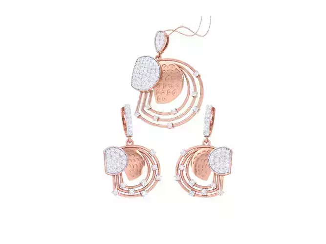 Earring Pendant Set 3dm STL OBJ FBX Renders Details 3D print model