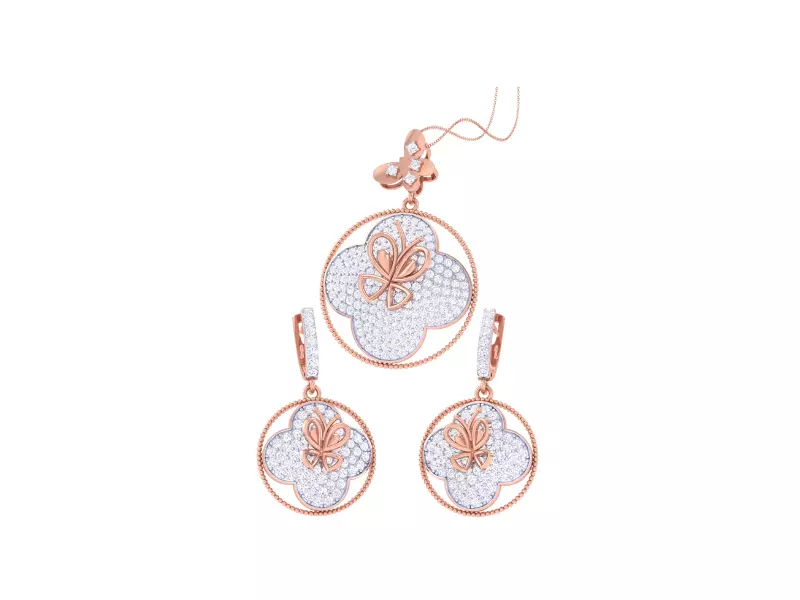 Earring Pendant Set 3dm STL OBJ FBX Renders Details 3D print model_0