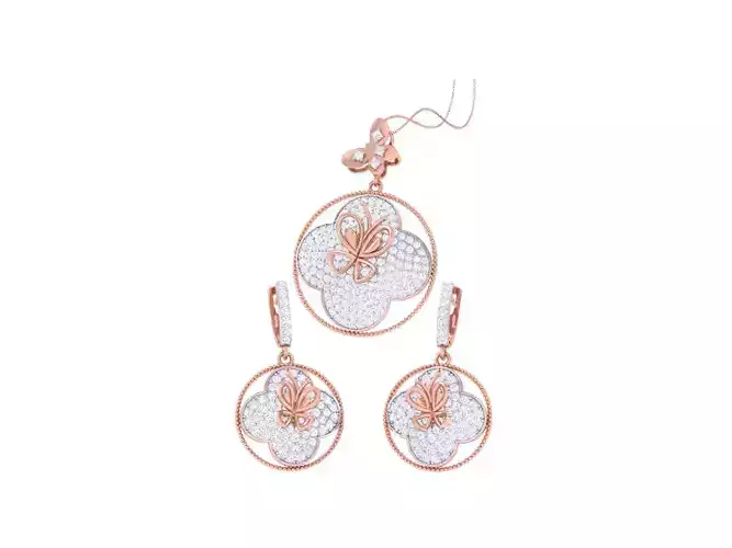 Earring Pendant Set 3dm STL OBJ FBX Renders Details 3D print model