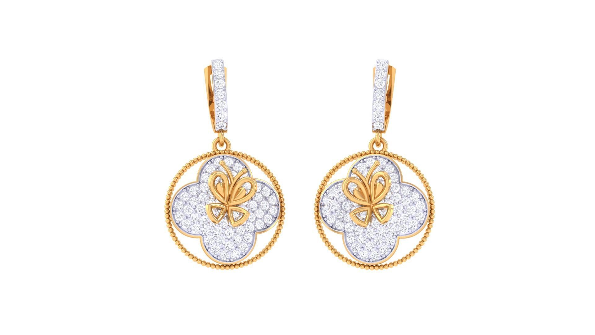 Earring Pendant Set 3dm STL OBJ FBX Renders Details 3D print model_3