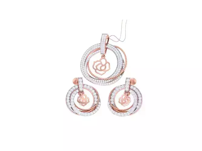 Earring Pendant Set 3dm STL OBJ FBX Renders Details 3D print model