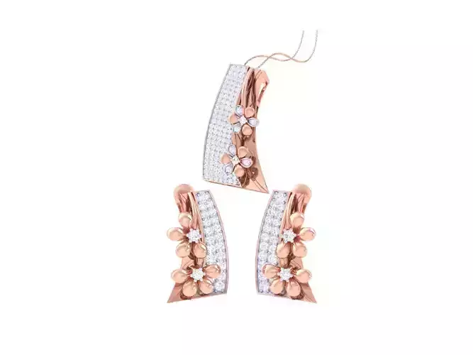 Earring Pendant Set 3dm STL OBJ FBX Renders Details 3D print model
