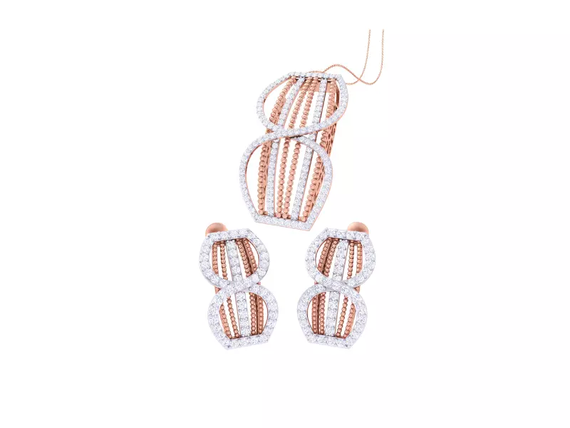 Earring Pendant Set 3dm STL OBJ FBX Renders Details 3D print model_0