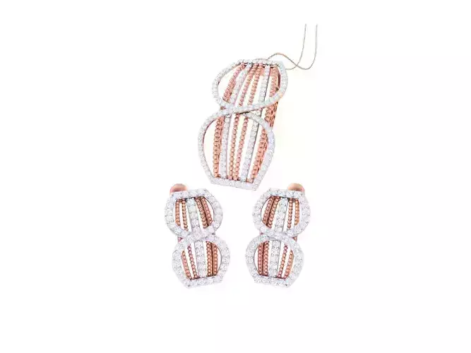 Earring Pendant Set 3dm STL OBJ FBX Renders Details 3D print model