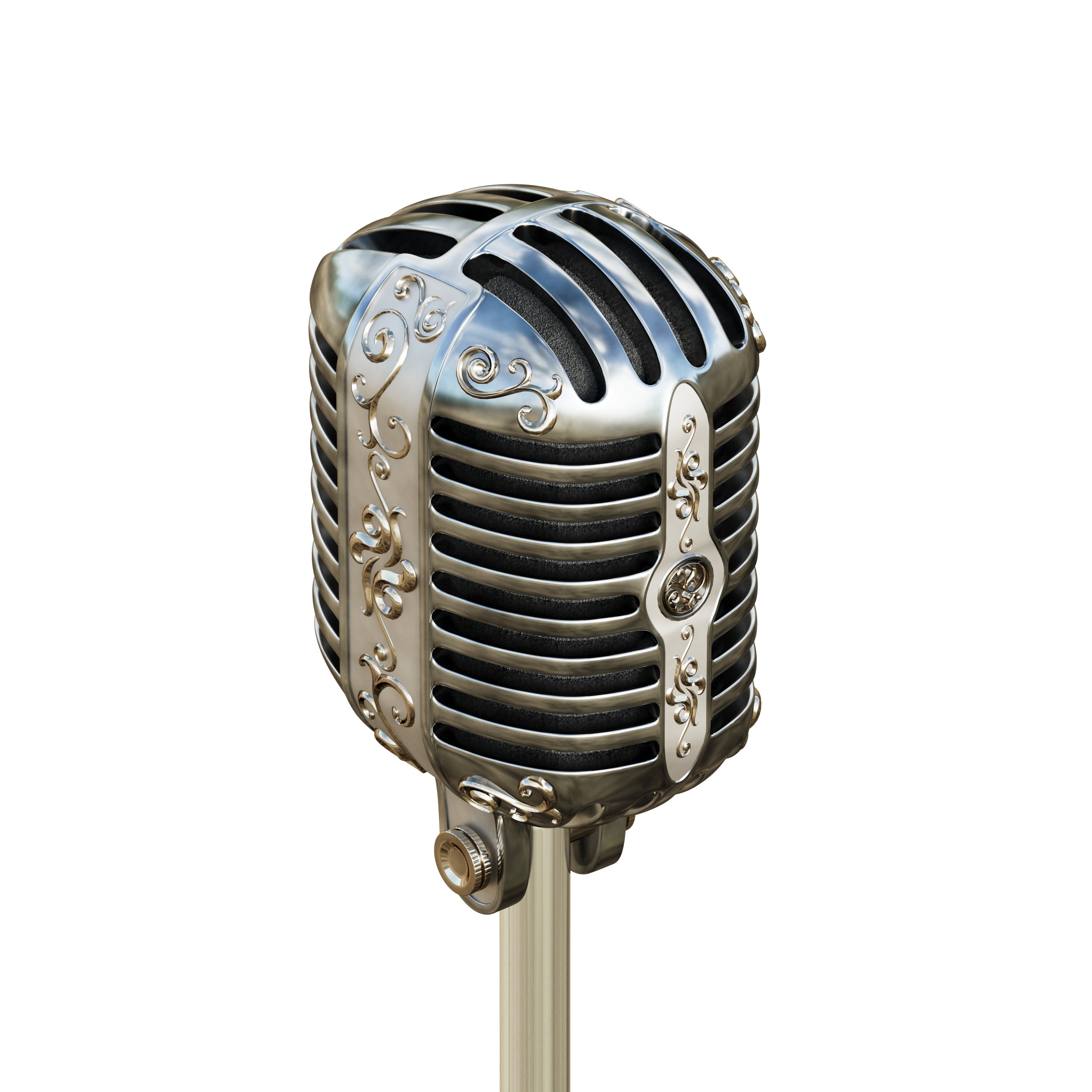 Classic Vintage Retro Old Microphone 3D model_2