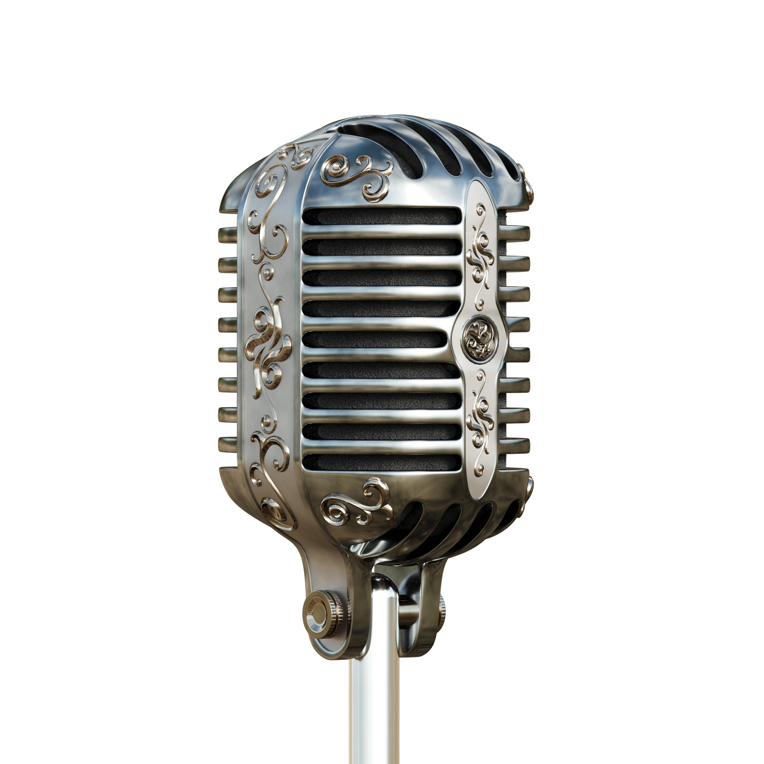 Classic Vintage Retro Old Microphone 3D model_3
