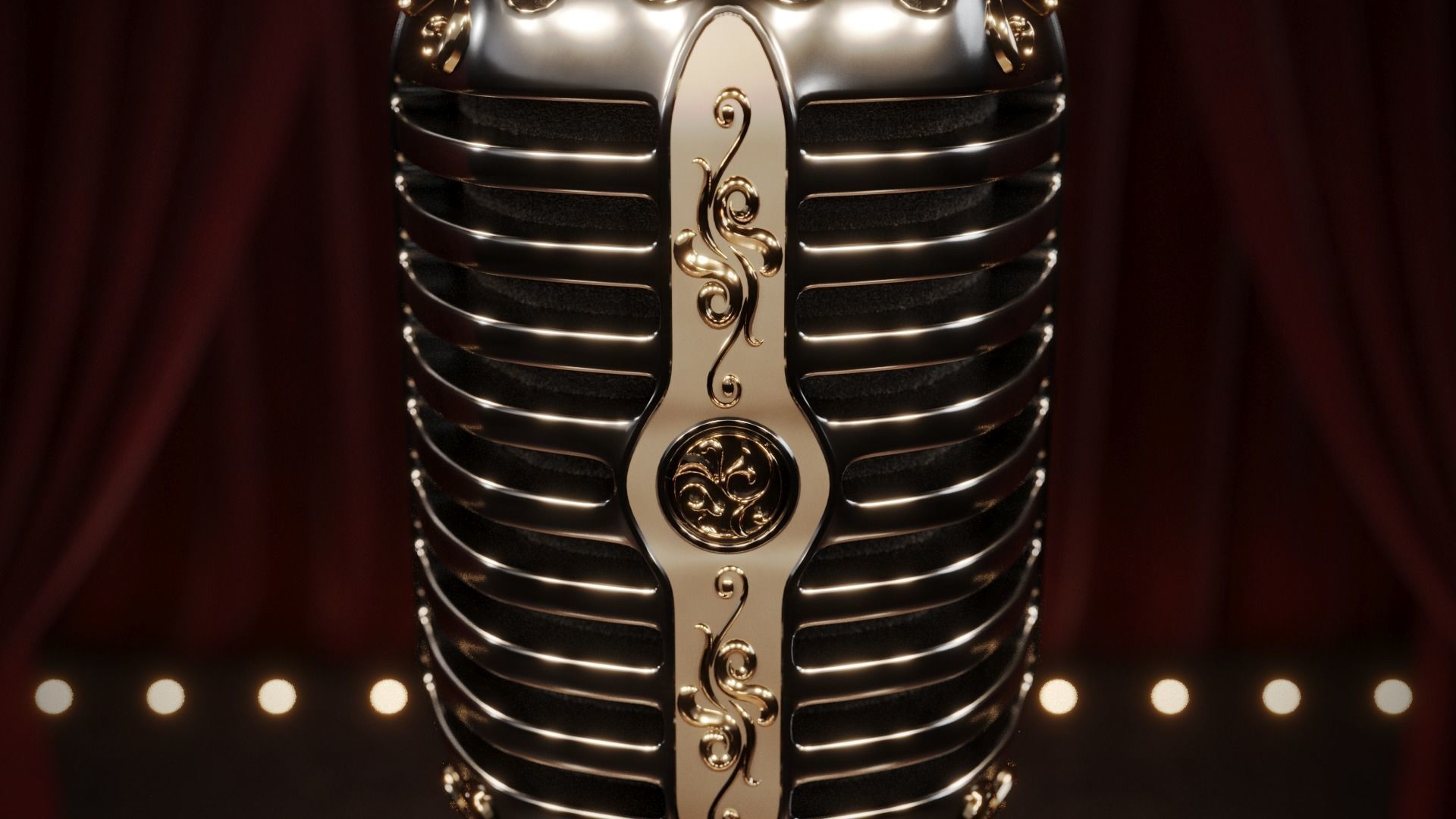 Classic Vintage Retro Old Microphone 3D model_13